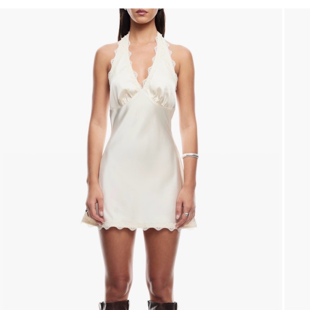 Lioness Cream Halter Mini Dress